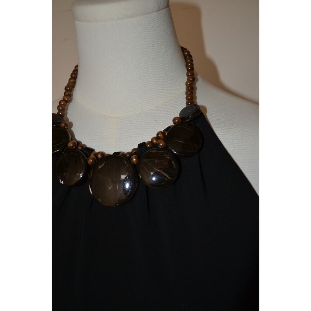 Vintage Y2K Backless Halter Going Out Top with Beaded Detailing Size Large - Picture 2 of 6